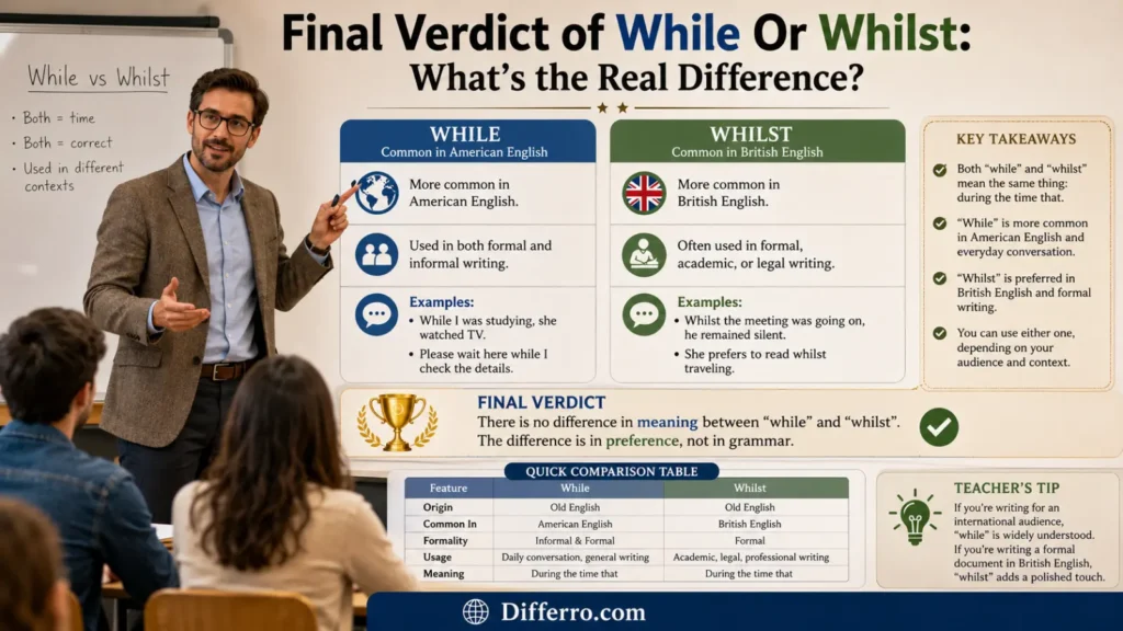 Final Verdict ofWhile Or Whilst