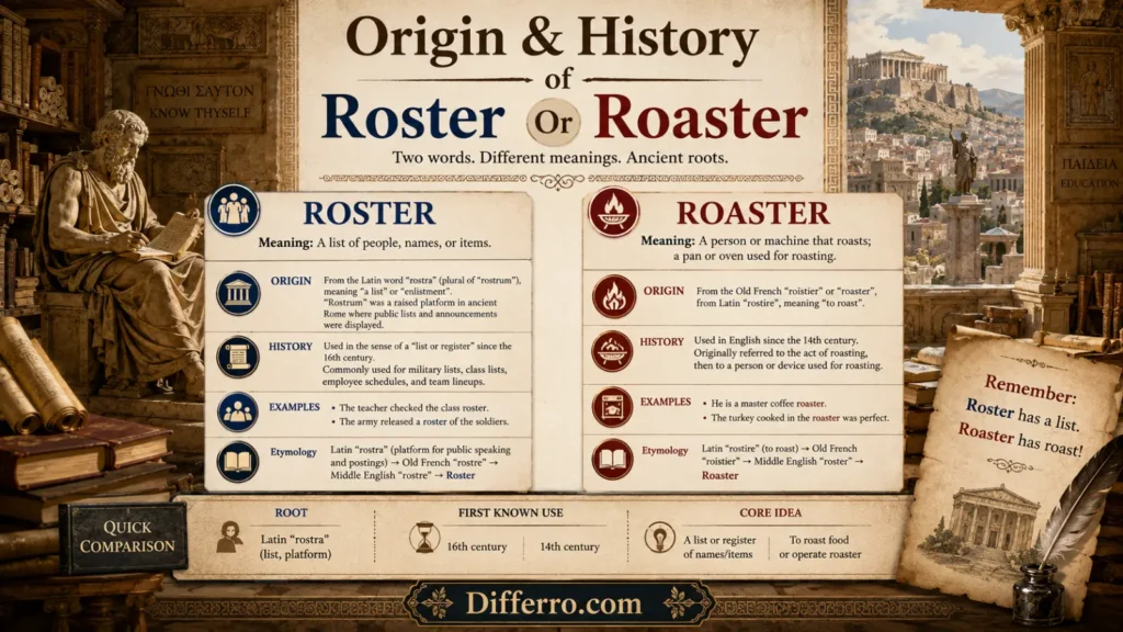 Origin & History of Roster Or Roaster