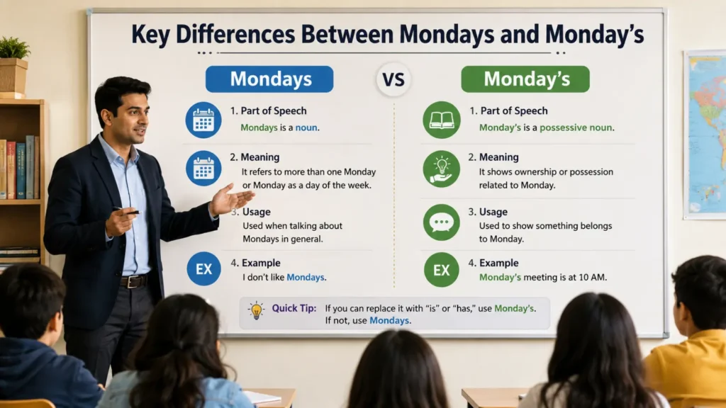 Key Differences Between Mondays and Monday’s