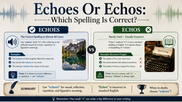 Echoes Or Echos: Which Spelling Is Correct?