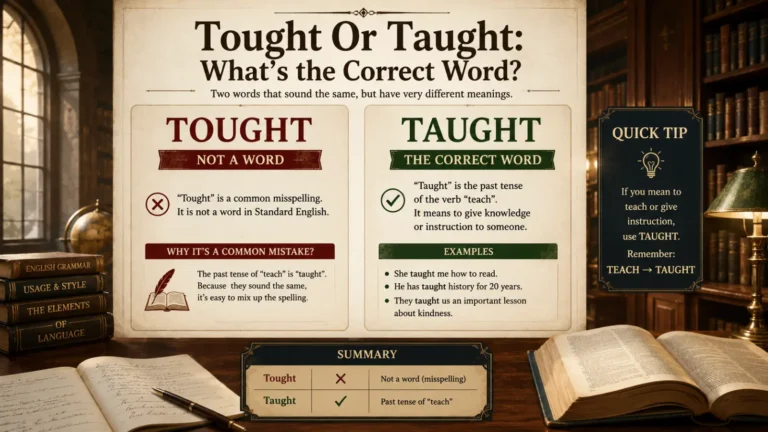 Tought Or Taught: What’s the Correct Word?
