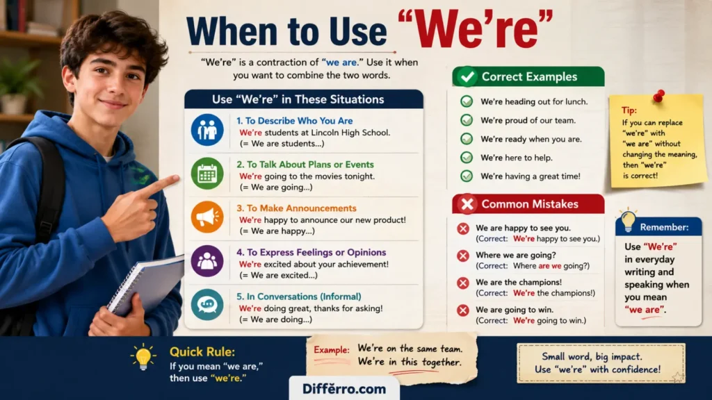 When to Use “We’re