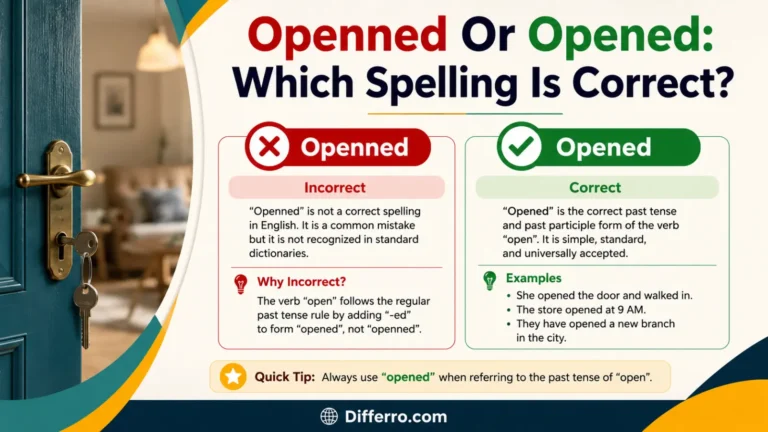 Openned Or Opened: Which Spelling Is Correct?