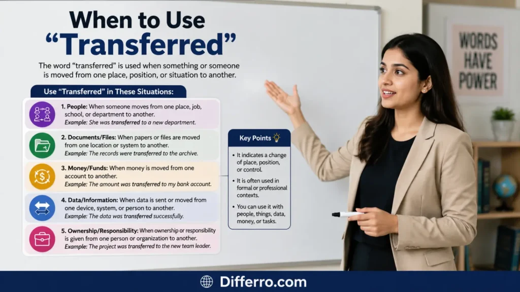 When to Use “Transferred”