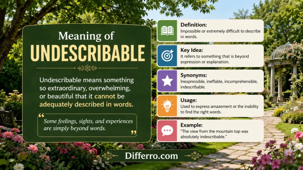 Meaning of Undescribable