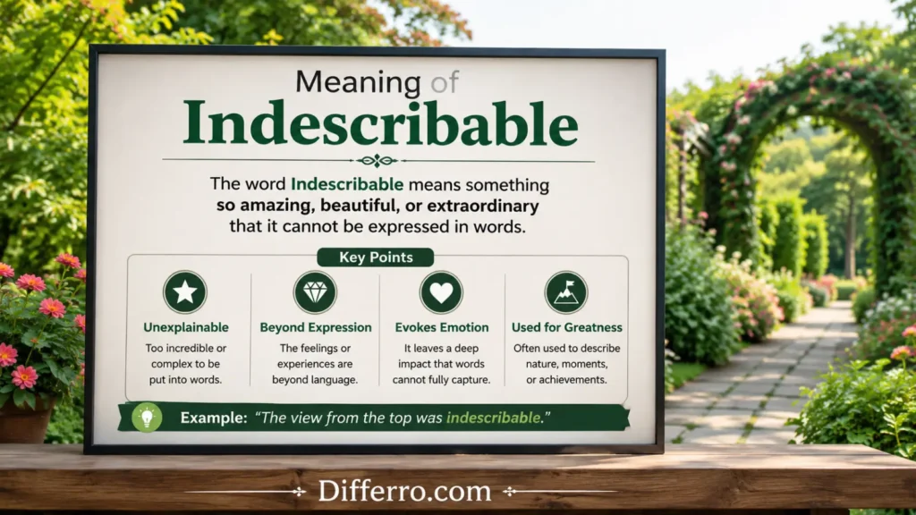 Meaning of Indescribable