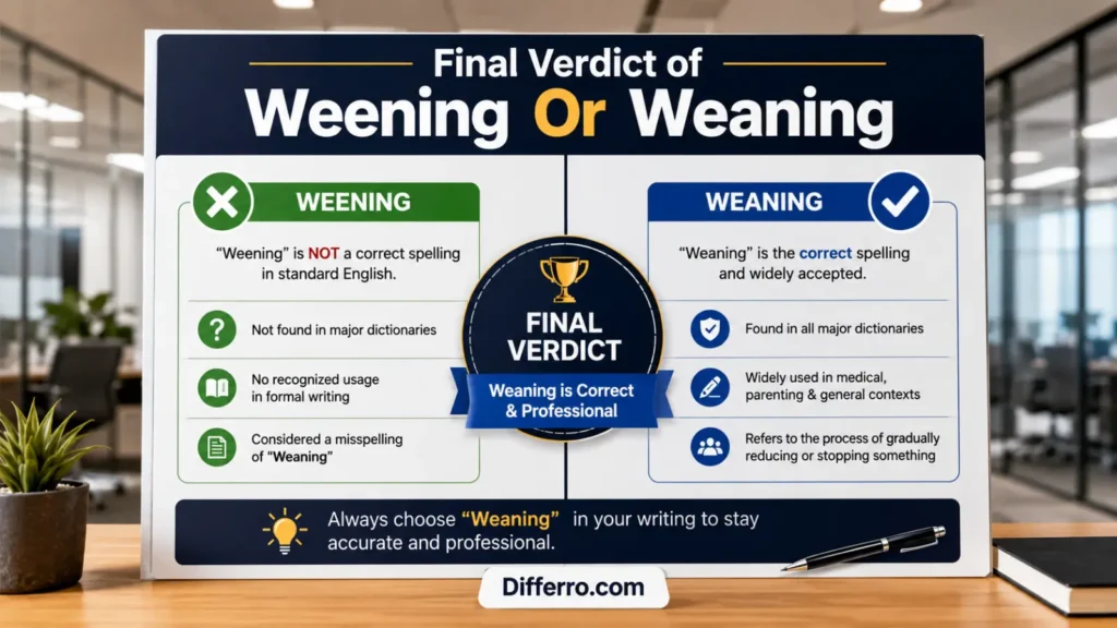 Final Verdict of Weening Or Weaning