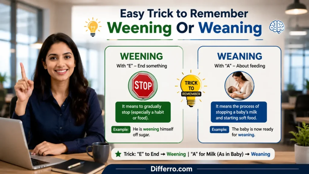 Easy Trick to Remember Weening Or Weaning