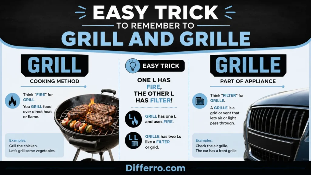 Easy Trick to Remember to Grill and Grille