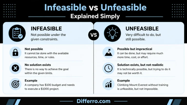 Infeasible vs Unfeasible