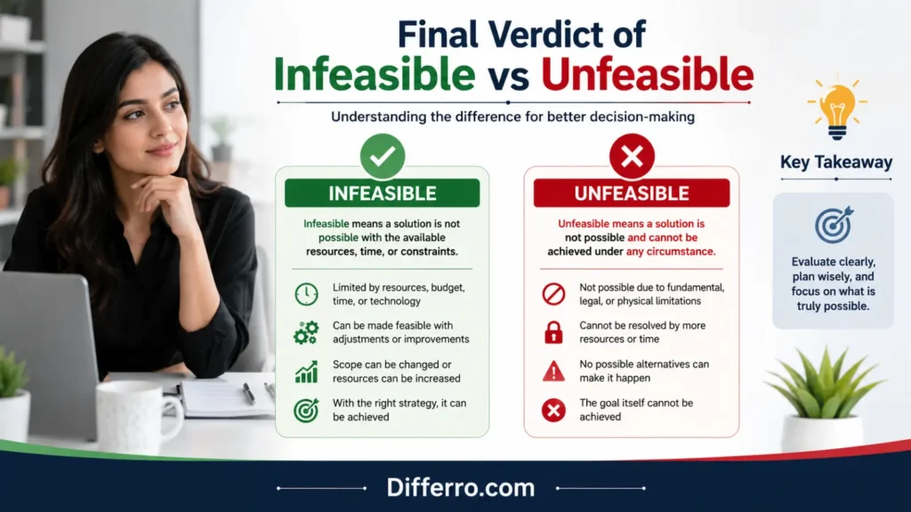 Final Verdict of Infeasible vs Unfeasible