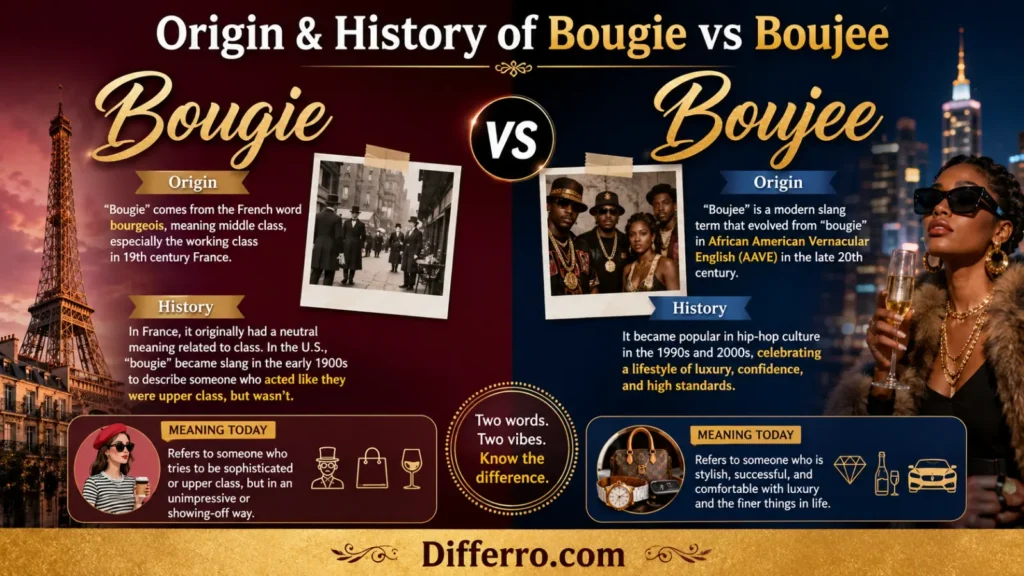 Origin & History of Bougie vs Boujee