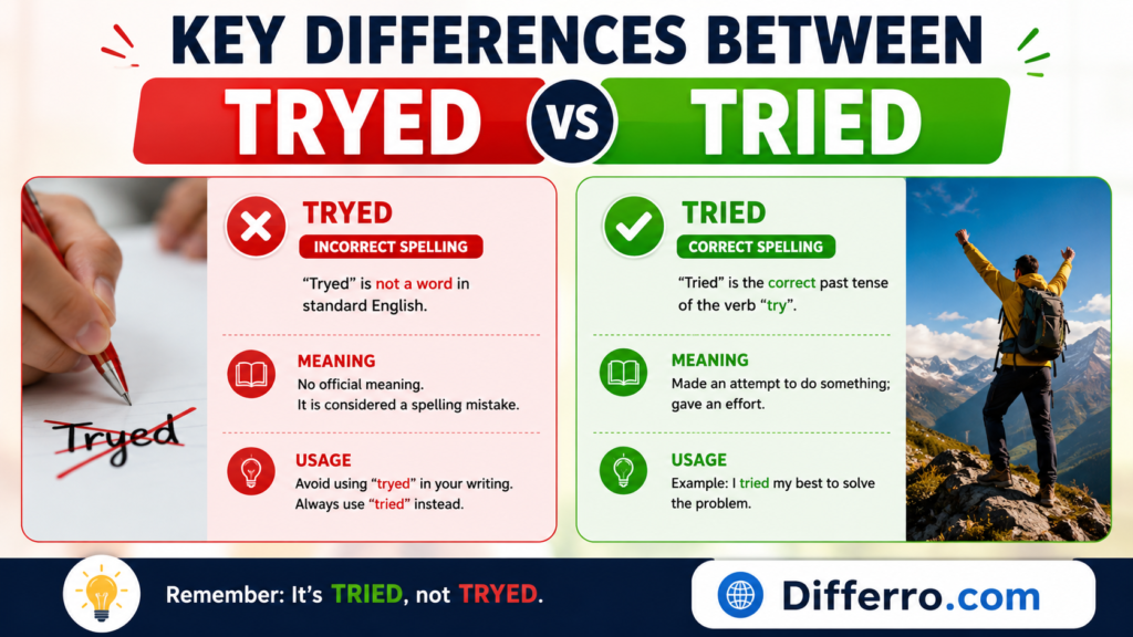 Key Differences Between Tryed and Tried