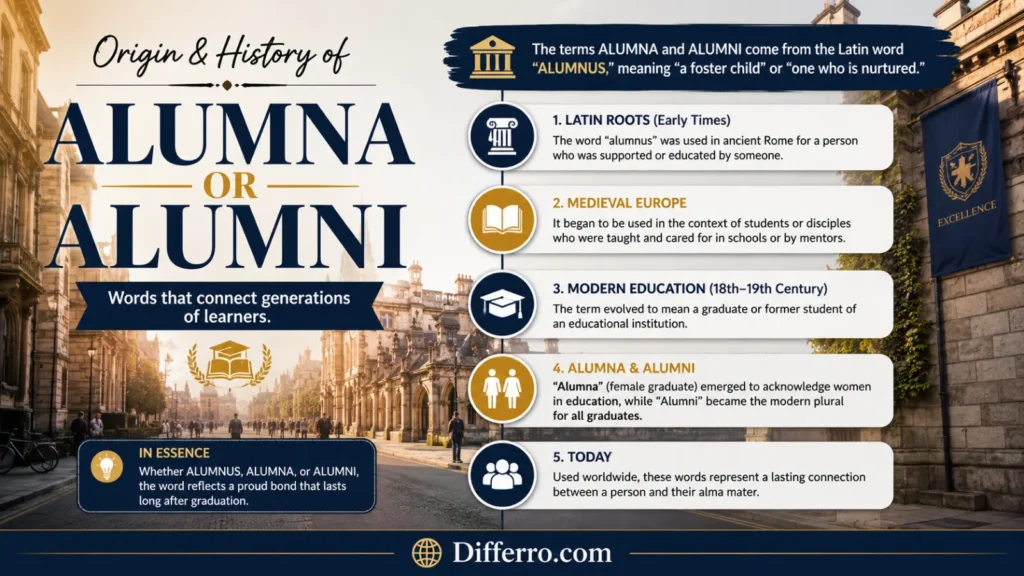 Origin & History of Alumna Or Alumni