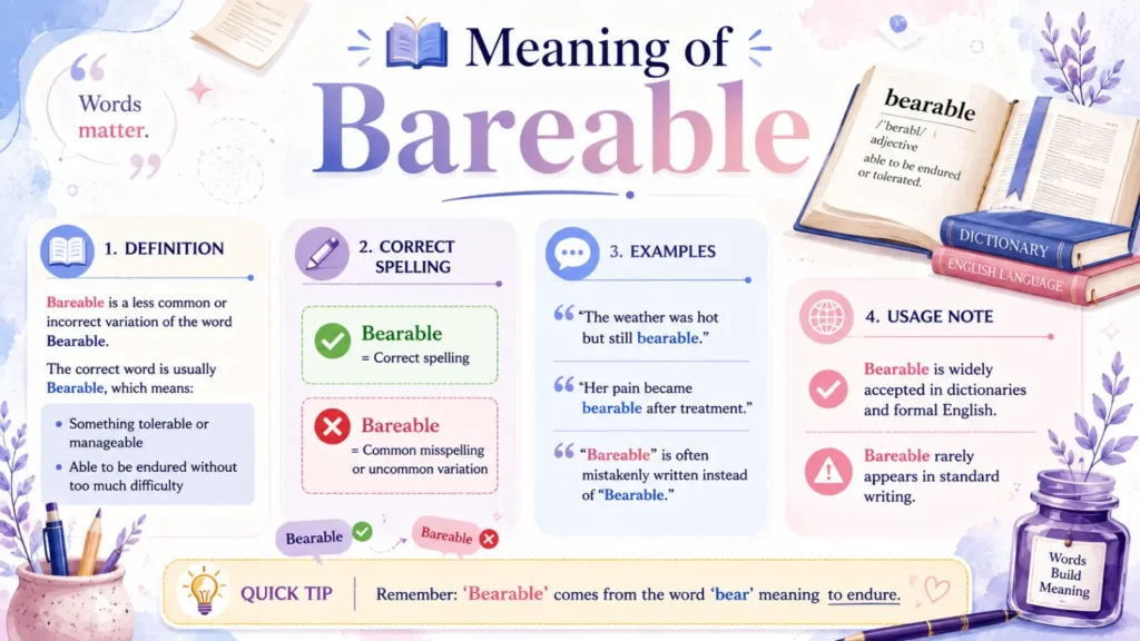 📘 Meaning of Bareable
