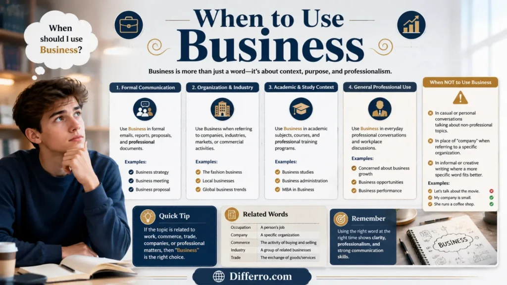 When to Use “Business”