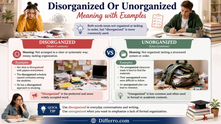 Disorganized Or Unorganized Meaning with Examples