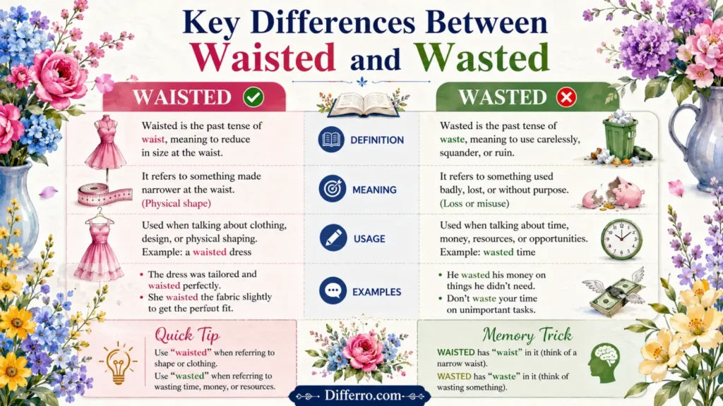Key Differences Between Waisted and Wasted