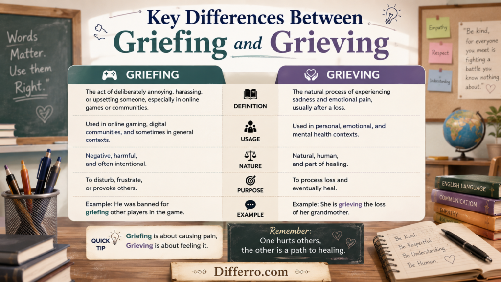 Key Differences Between Griefing and Grieving