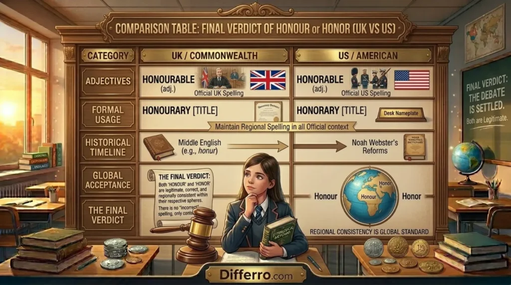 Final Verdict of Honour Or Honor