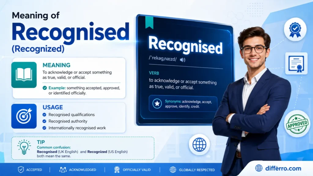 📖 Meaning of Recognised