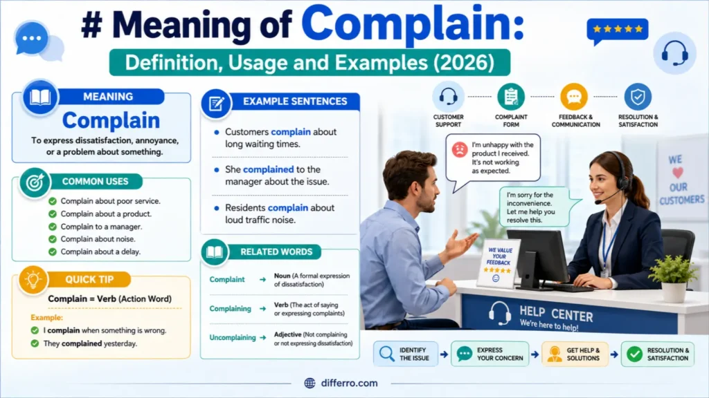Meaning of Complain