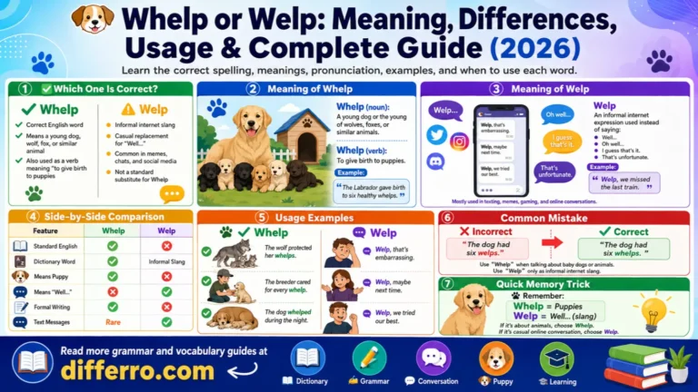 Whelp or Welp: Meaning, Differences, Usage & Complete Guide