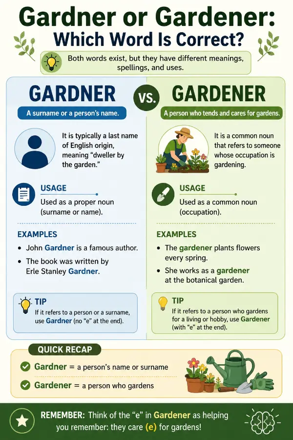 Gardner or Gardener