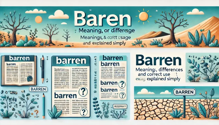 Baren Or Barren: Meaning, Differences, and Correct Usage Explained Simply