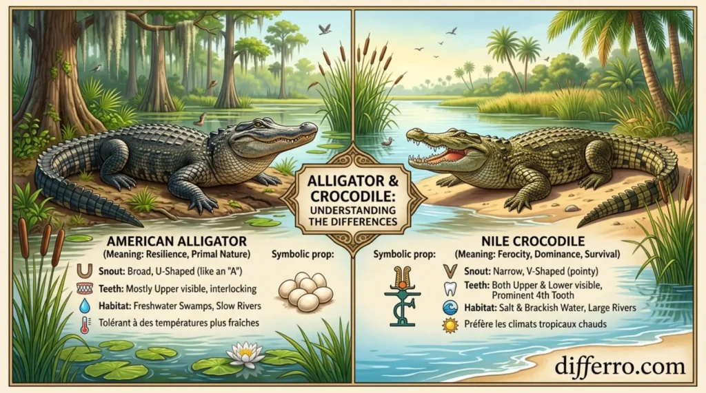Meaning of Alligator and Meaning of Crocodile