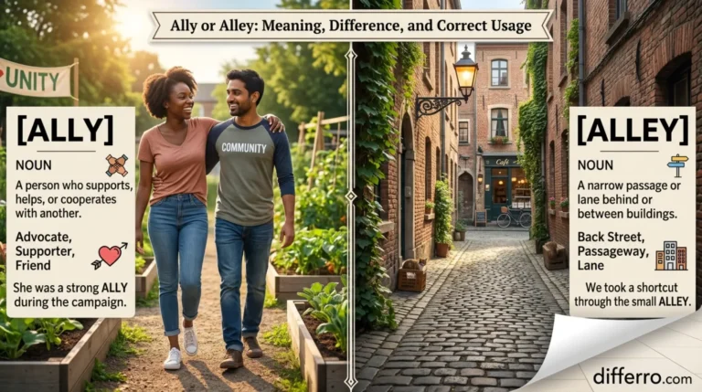 Ally or Alley: Meaning, Difference, and Correct Usage