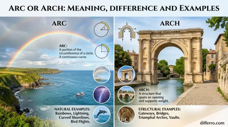 Arc or Arch: Meaning, Difference and Examples