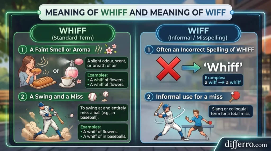 Meaning of Wiff  and Meaning of Whiff
