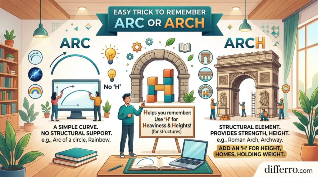 Easy Trick to Remember Arc or Arch