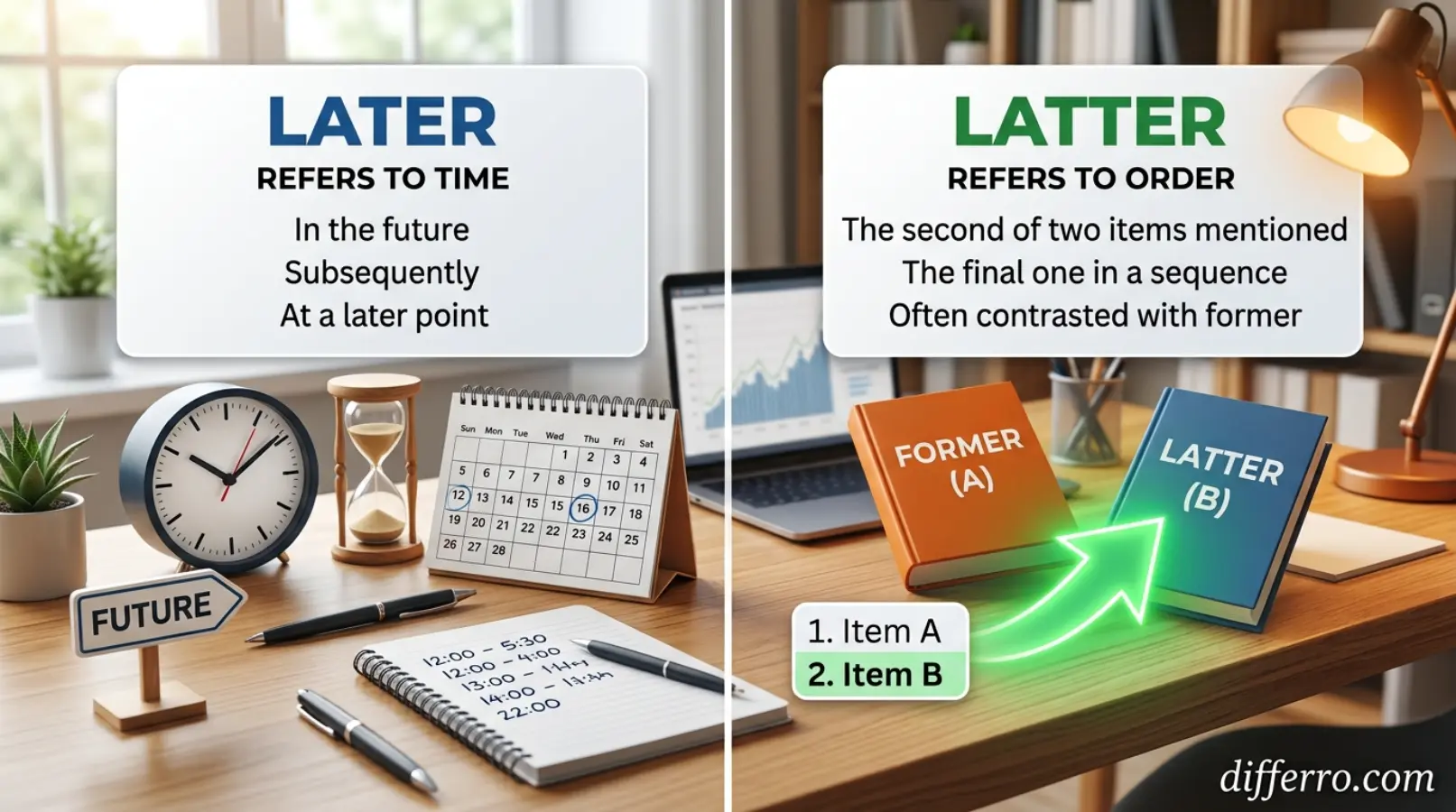 Key Differences Between Later and Latter