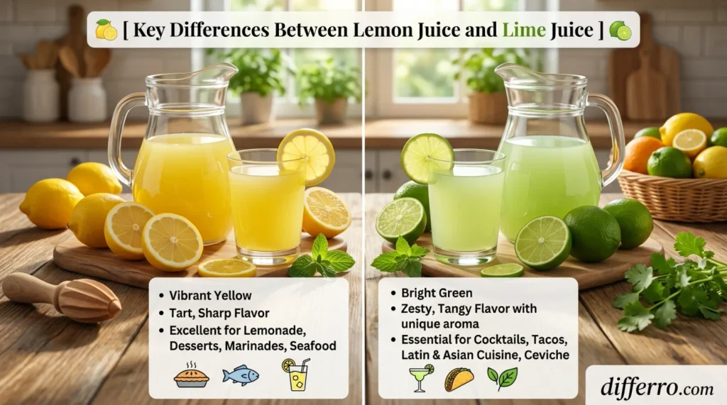 Key Differences Between Lemon Juice and Lime Juice