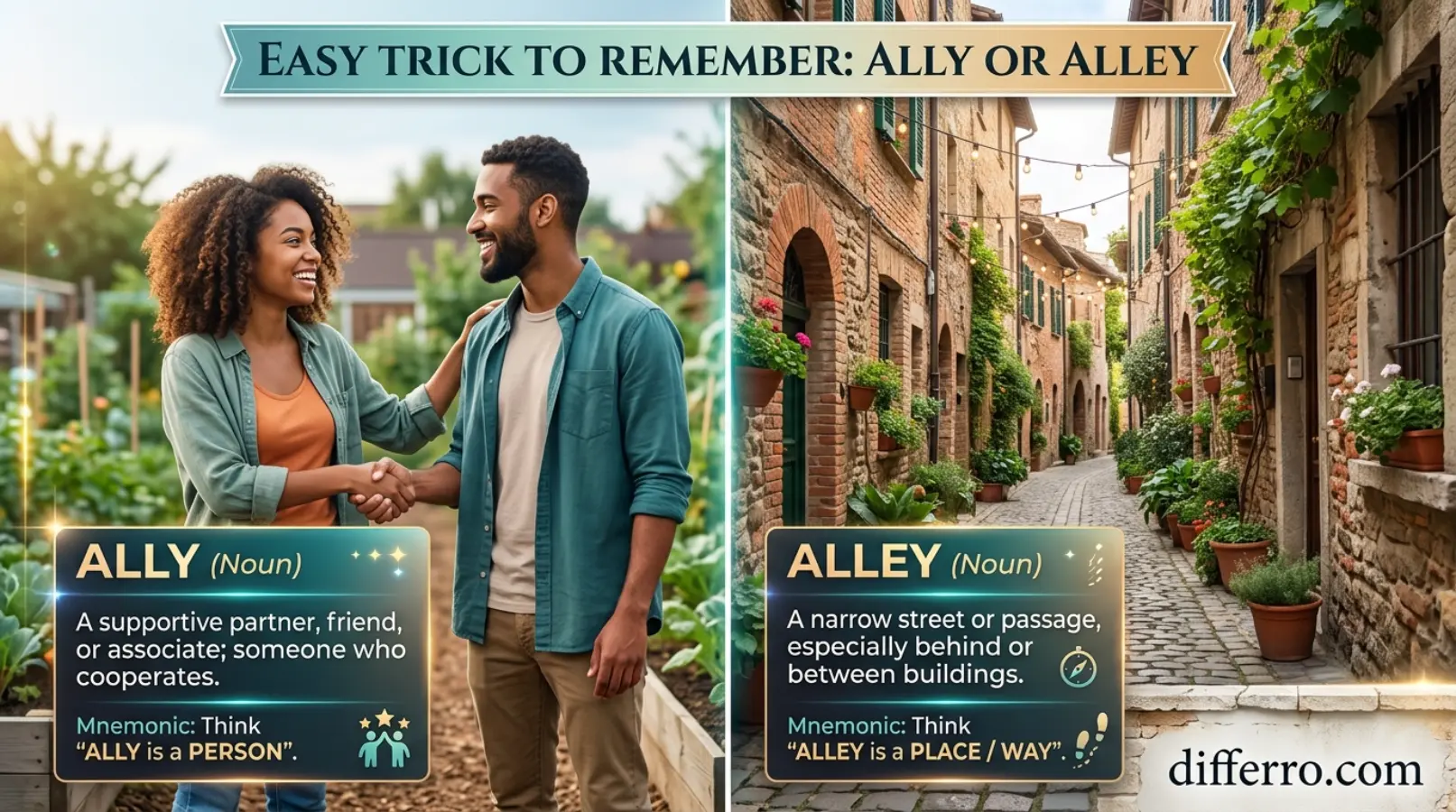 Easy Trick to Remember Ally or Alley