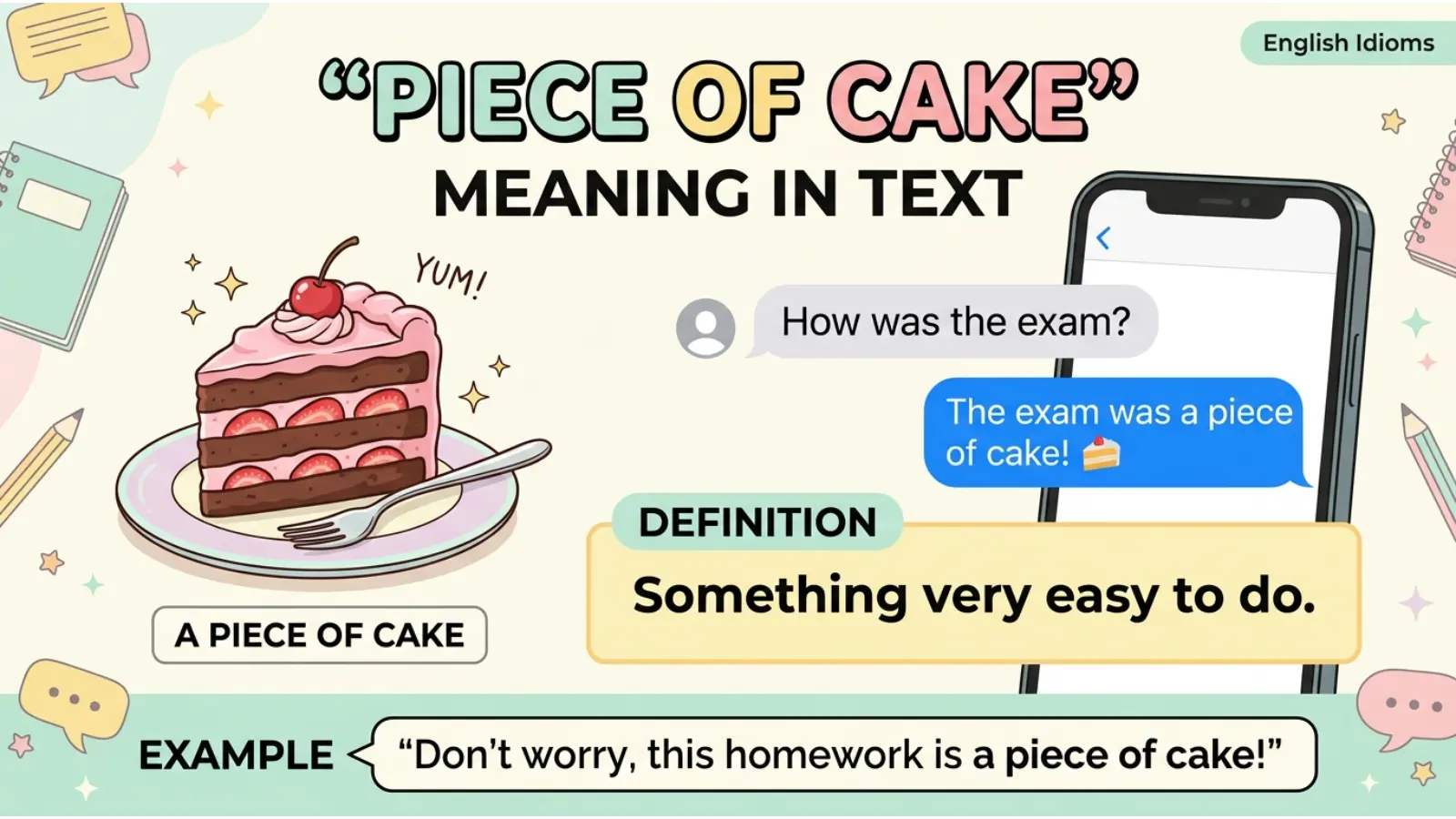 Text Message Informal Piece of Cake Meaning Slang in Text Messages and Chats - differro.com