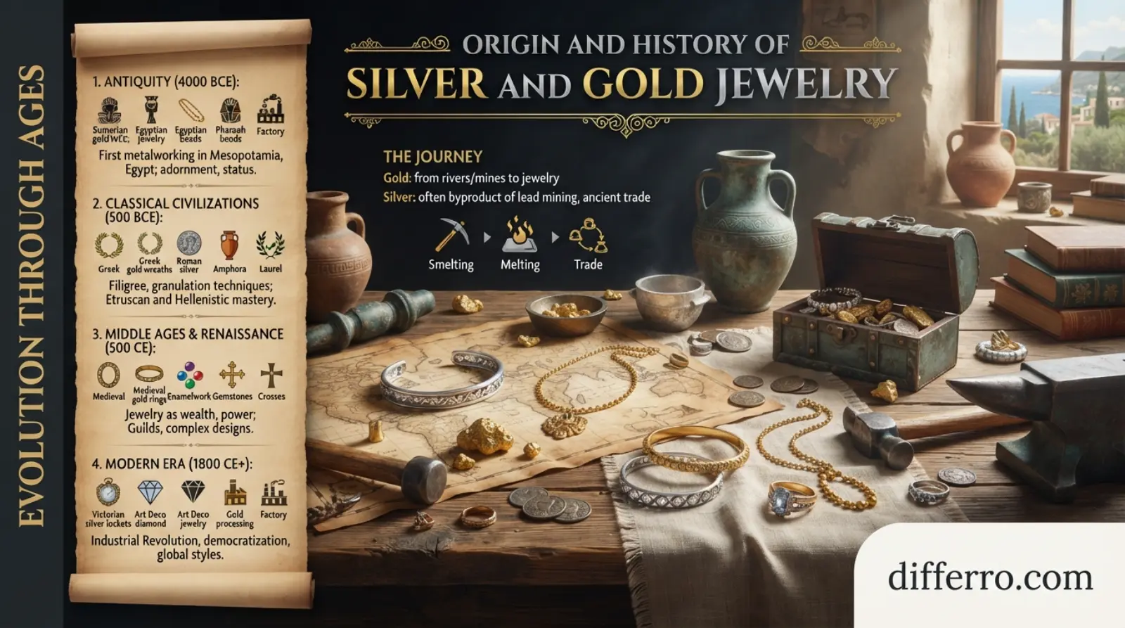 Origin and History of Silver and Gold Jewelry