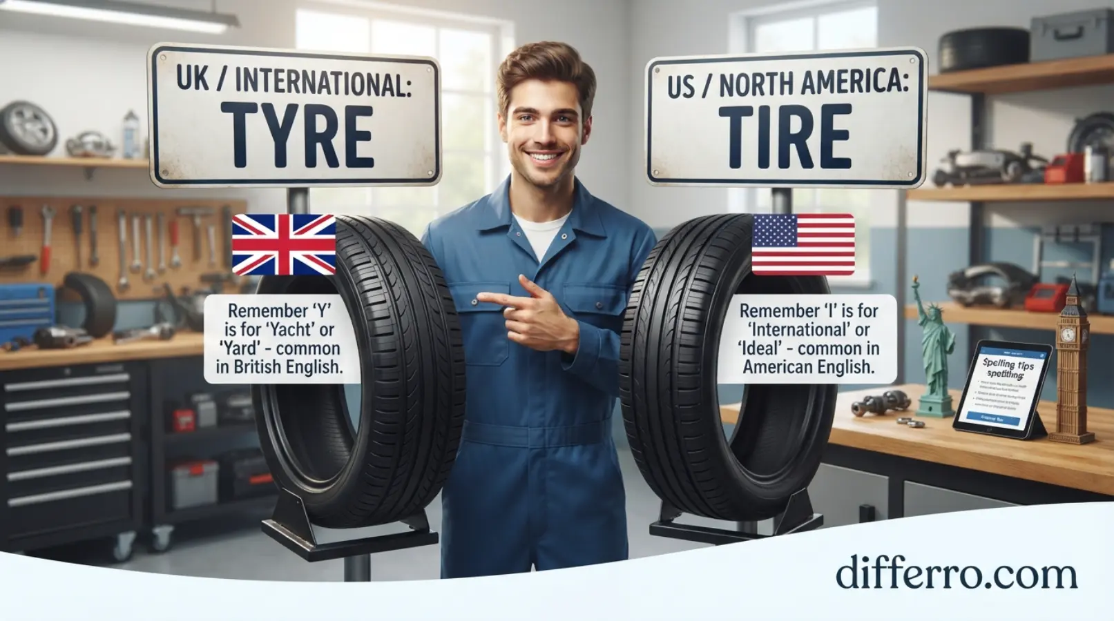 Easy Trick to Remember Tyre or Tire