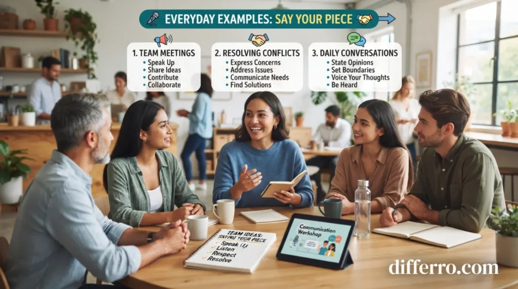 Everyday-Life Examples of Say Your Peace or Piece